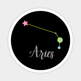 Aries Zodiac Constellation in Pastels - Black Magnet